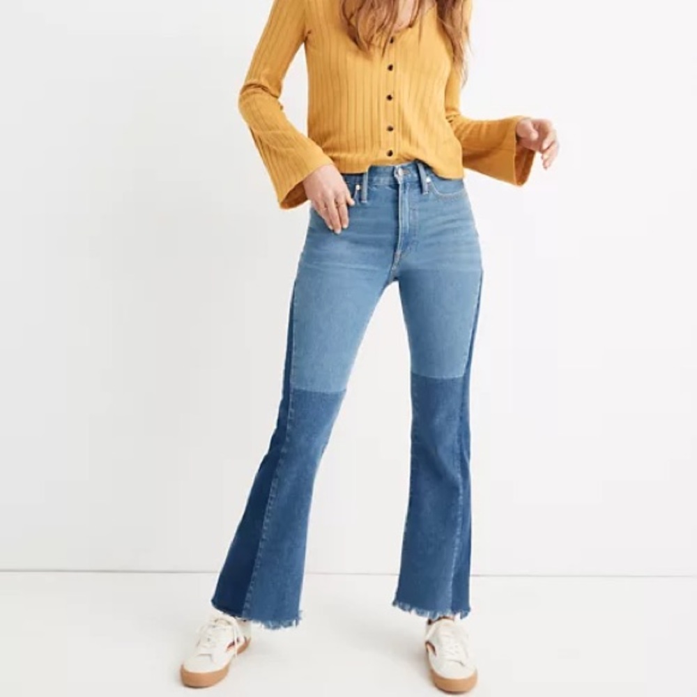 Madewell x ISKO Patchwork Rigid Flare Jeans 24